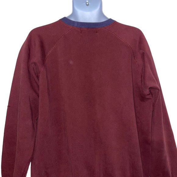 Vintage Ralph Lauren Rugby Polo Sweatshirt Mens L Burgundy Well Worn Embroidered - Picture 7 of 10